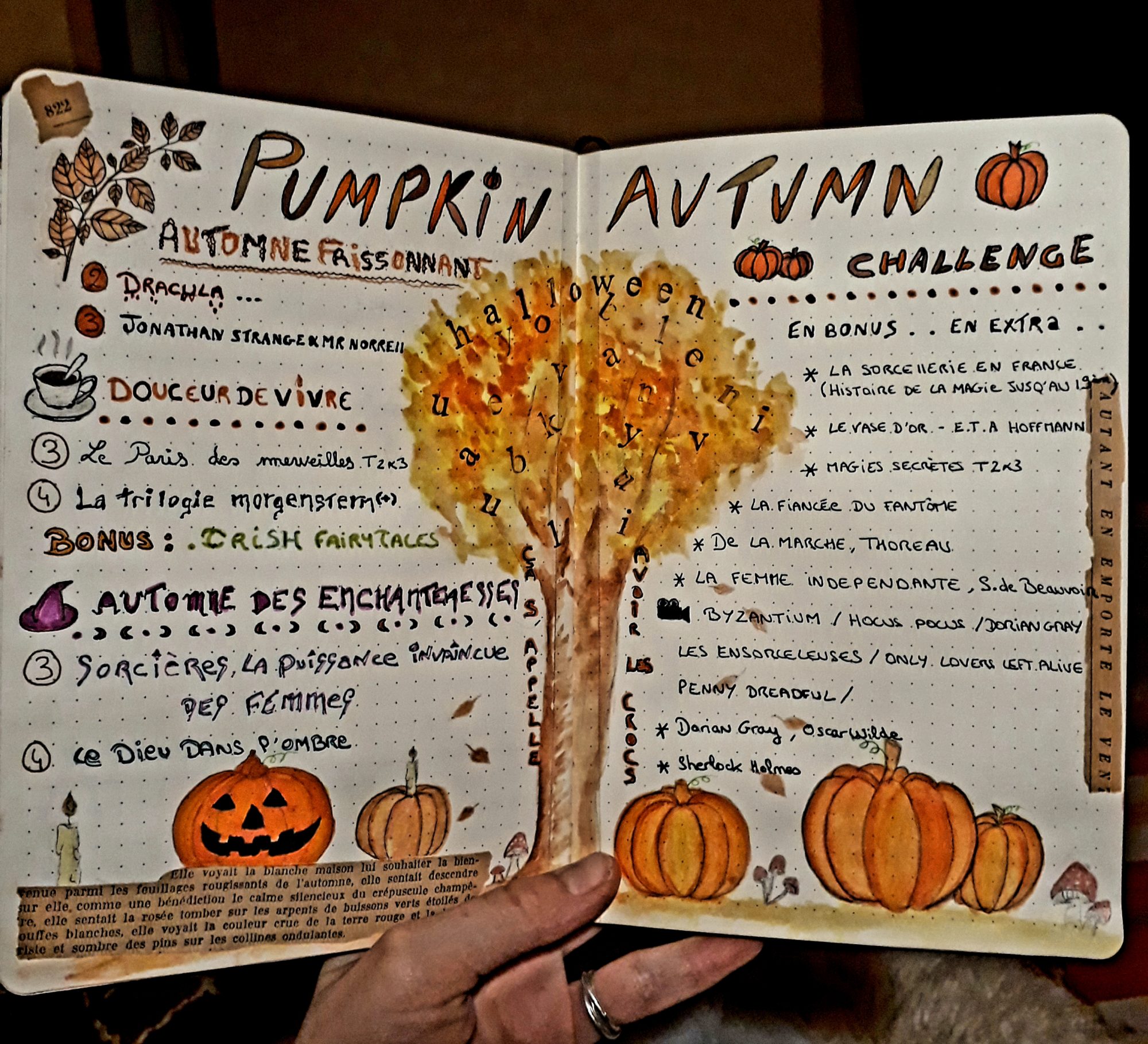 pumpkin autumn challenge bullet journal
